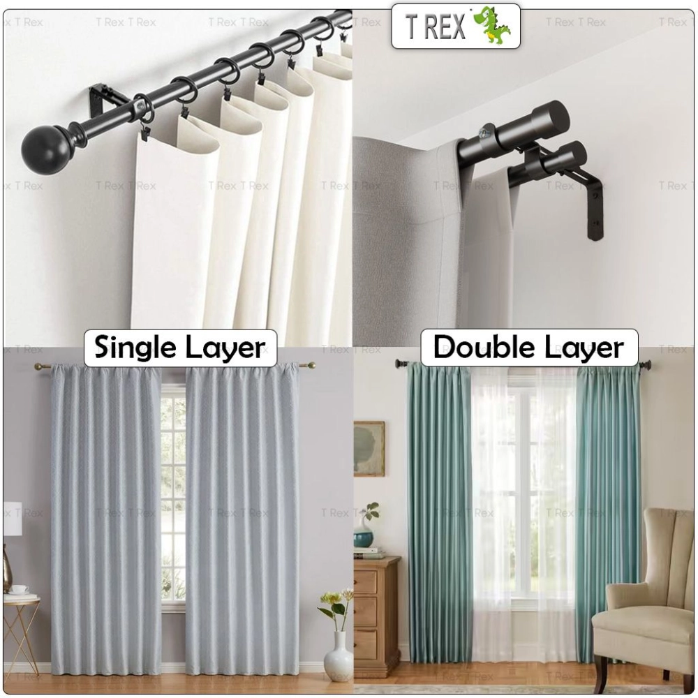 T Rex DIY Sorong Heavy Duty Curtain Rod Hanging Bracket