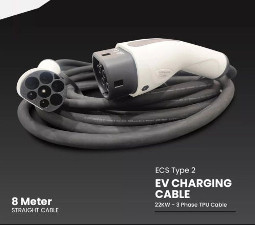 EV Charging Cable 3-PHASE TPU - 22kW ECS Type 2 [8M]