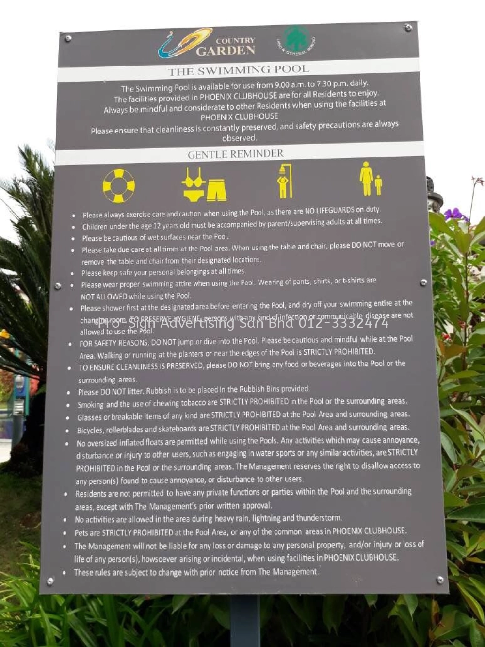 PARK SIGNAGE AND INKJET STICKER (DIAMOND CITY, SEMENYIH, 2017)