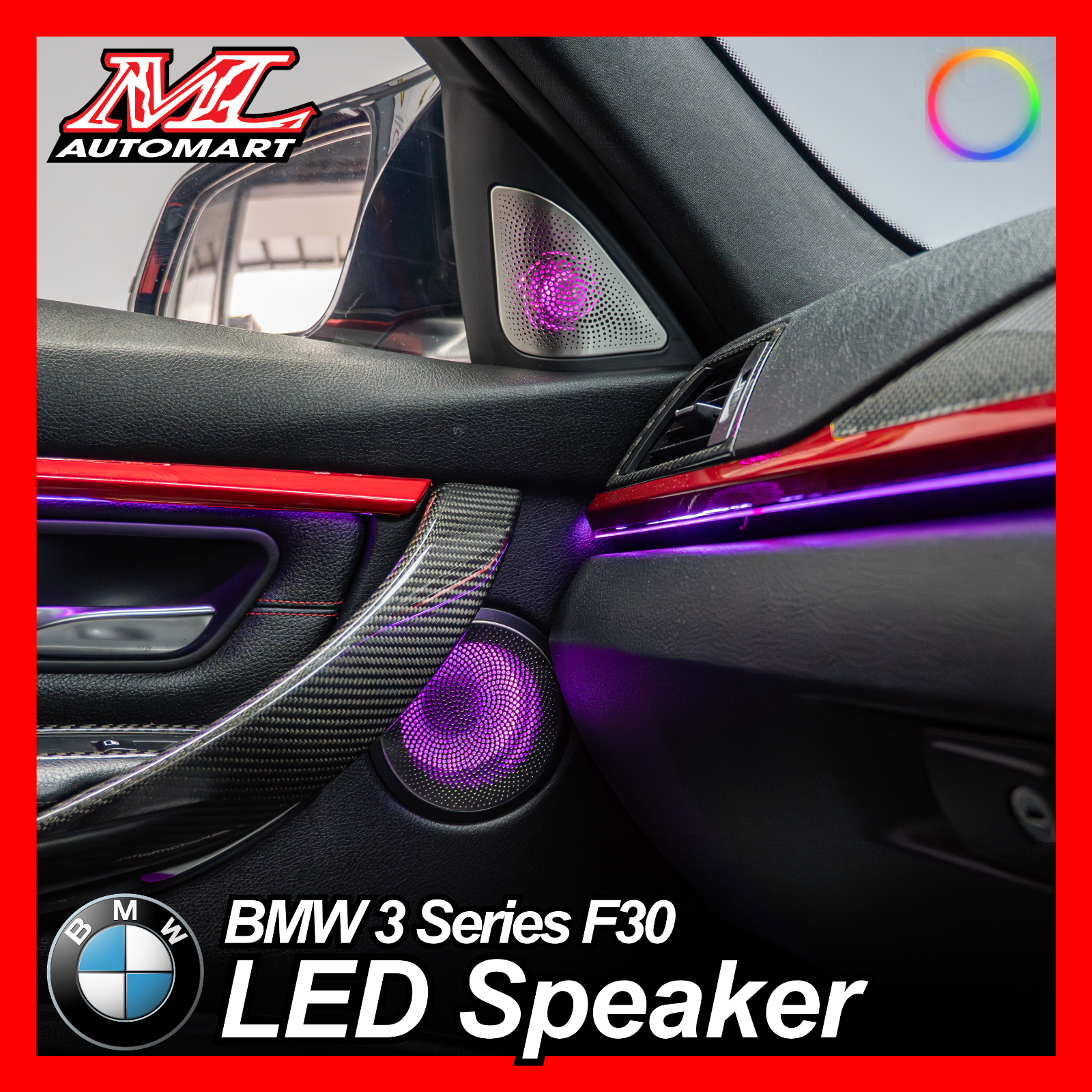BMW 3 Series F30 Ambient Light : LED Speaker & Tweeter Cover