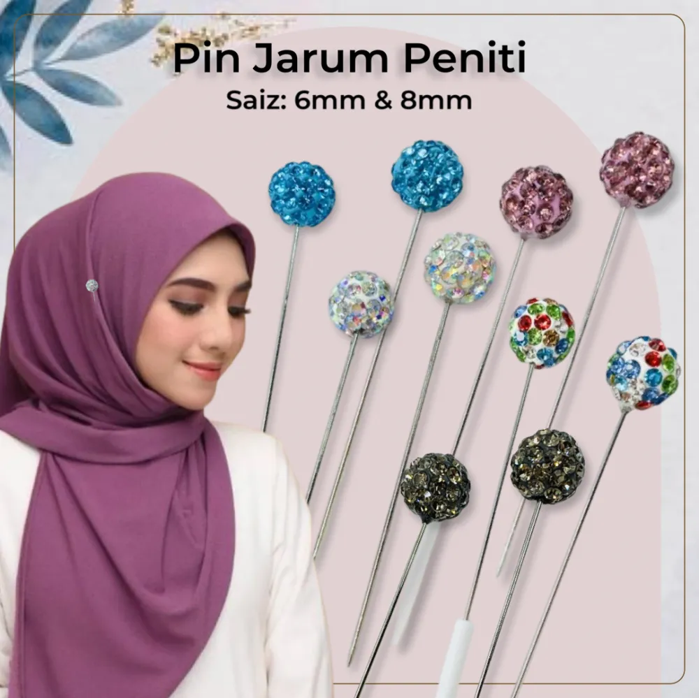 Elegant Brooch 2pcs (Sepasang)Kerongsang Pin Shawl Brooch Pin Peniti Tudung Muslimah Pin Jarum Hijab