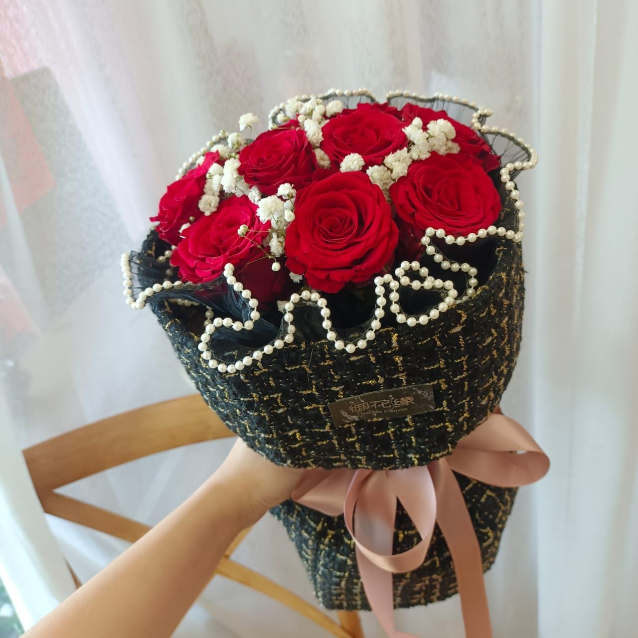 Chanel Style Red Roses
