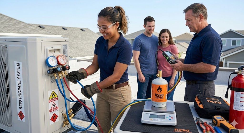 R290 air conditioner charging procedure
