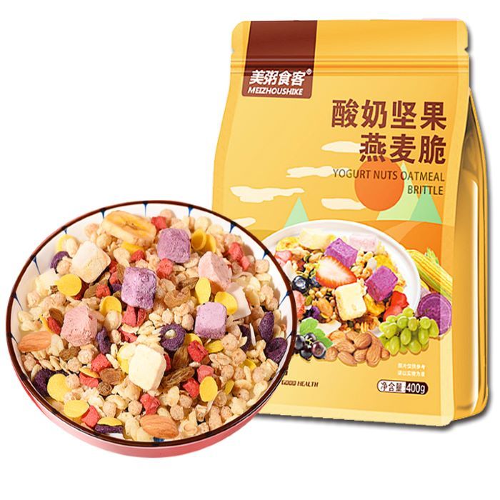 MEI ZHOU SHI KE GRANOLA-YOG & NUTS美粥食客 燕麦脆 酸奶坚果(24*400G)