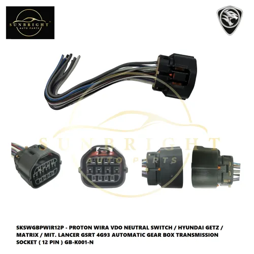 SKSWGBPWIR12P - PROTON WIRA VDO NEUTRAL SWITCH / HYUNDAI GETZ / MATRIX / MIT. LANCER GSRT 4G93 AUTOMATIC GEAR BOX TRANSMISSION SOCKET ( 12 PIN ) GB-K001-N