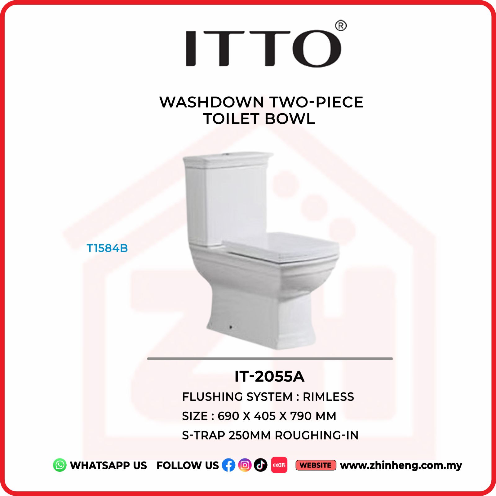 ITTO WASHDOWN TWO-PIECE CLOSET IT-2055A