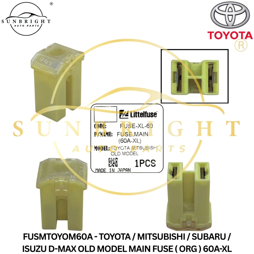 FUSMTOYOM60A - TOYOTA / MITSUBISHI / SUBARU OLD MODEL MAIN FUSE ( ORG ) 60A-XL