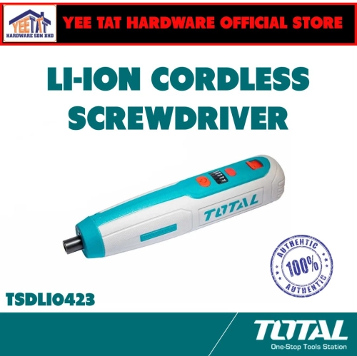 [ TOTAL ] TSDLI0423 Li-ion Cordless Screwdriver 4V - YEE TAT HARDWARE SDN BHD