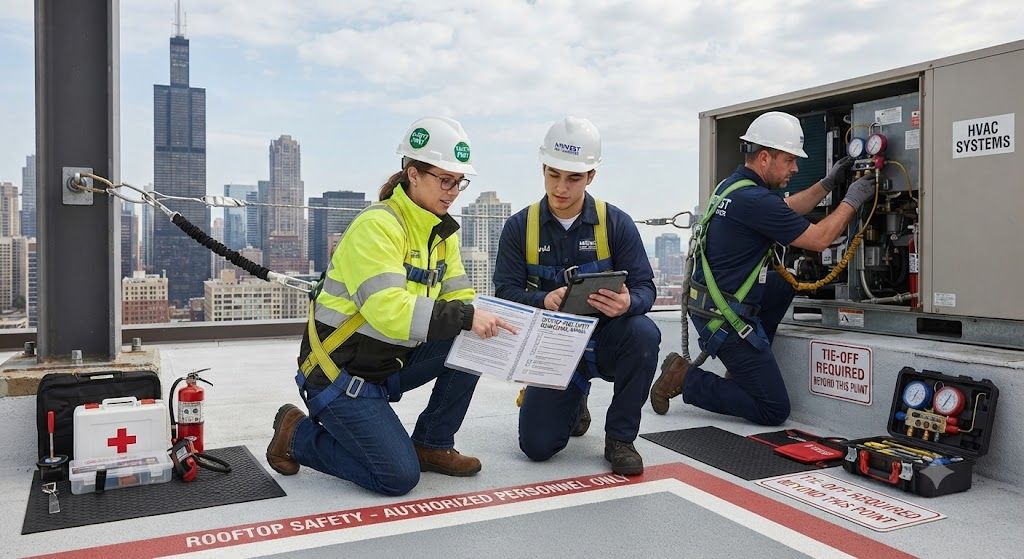 HVAC safety regulations for elevated work