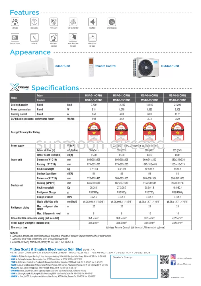 RESIDENTIAL AIRCOND XTREME COOL MIDEA 1.0HP (NON INVERTER) MSAG