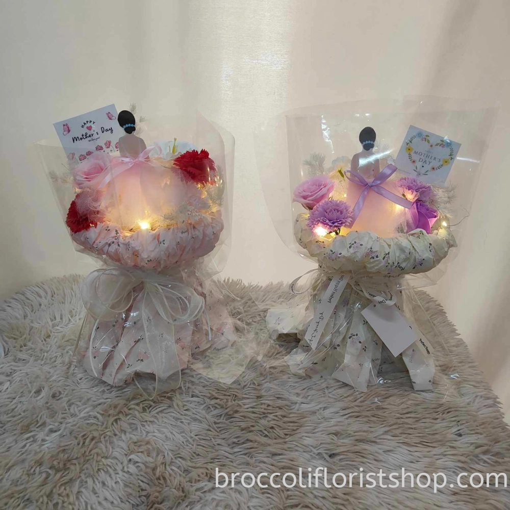 Soap Flower Bouquet - Mazzo Di Fiori Di Sapone Blu Per Matrimonio E Regalo