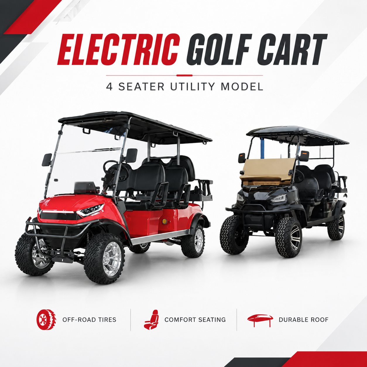 BK Golf Buggy Cart High Chassis Singapore | 6-Seater Utility Cart