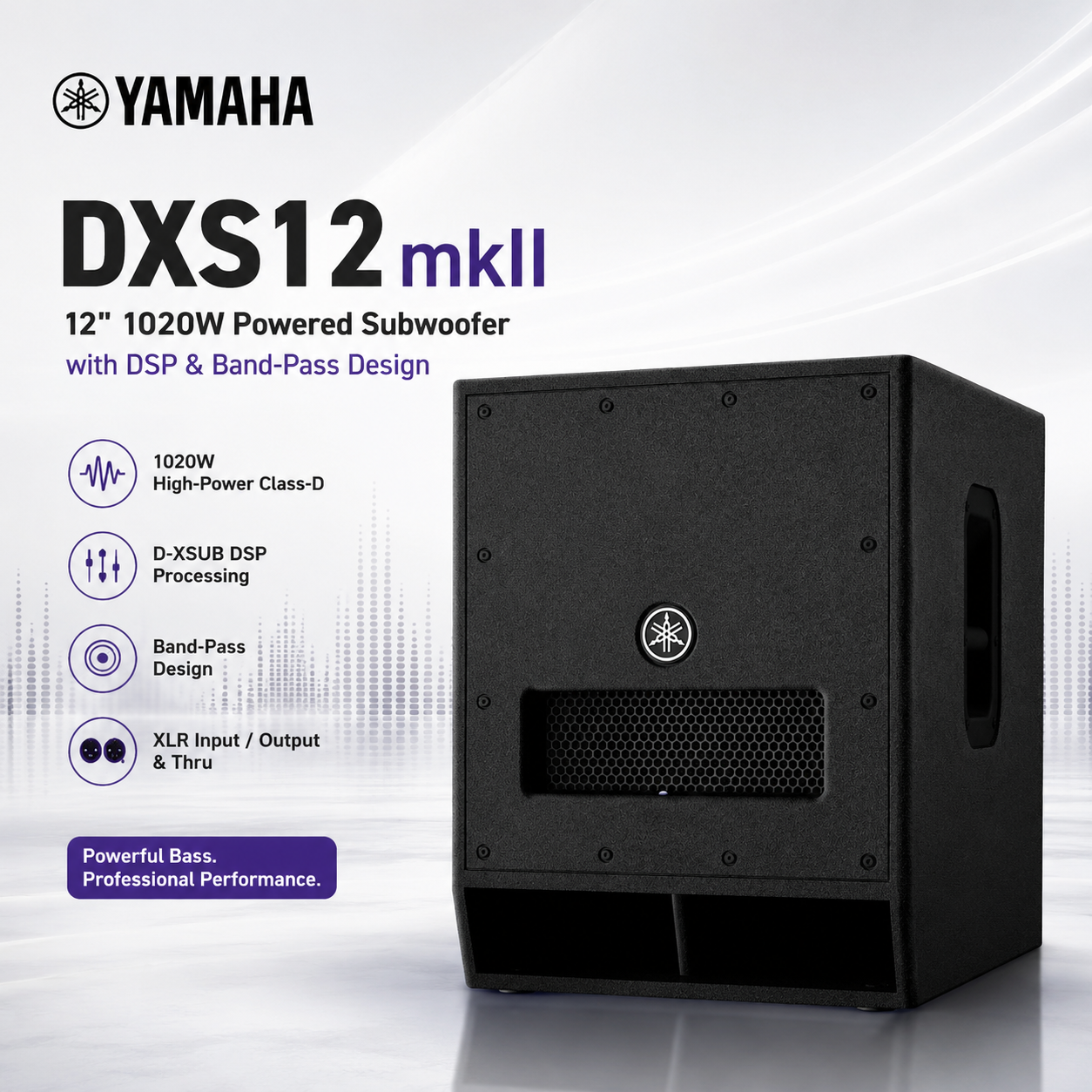 Yamaha DXS12mkII – 12" 1020W Powered Subwoofer with DSP & Band-Pass Design