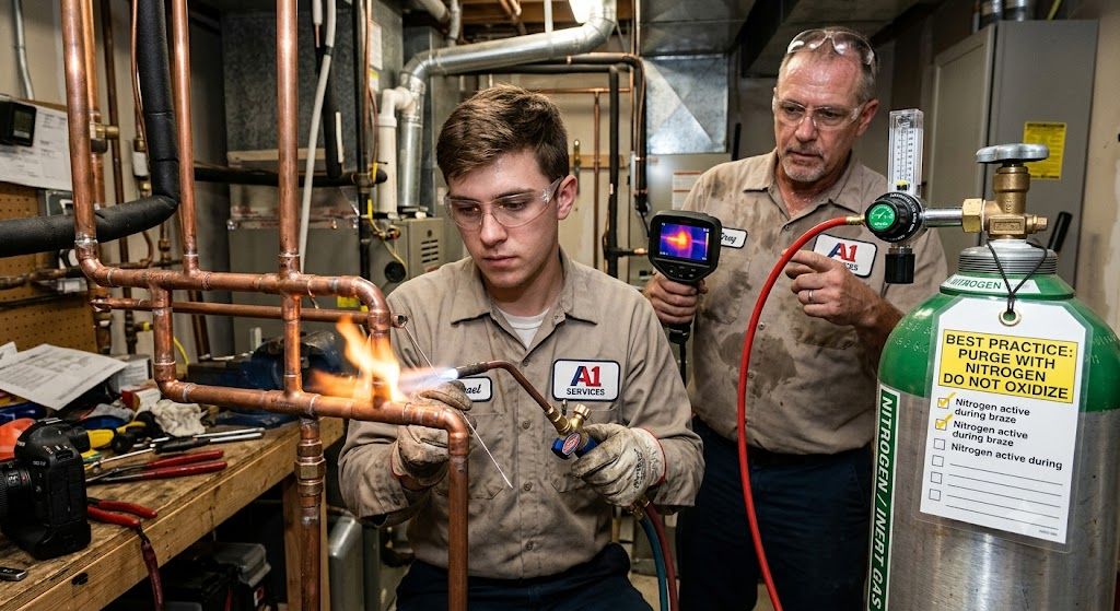 importance of nitrogen purging brazing HVAC