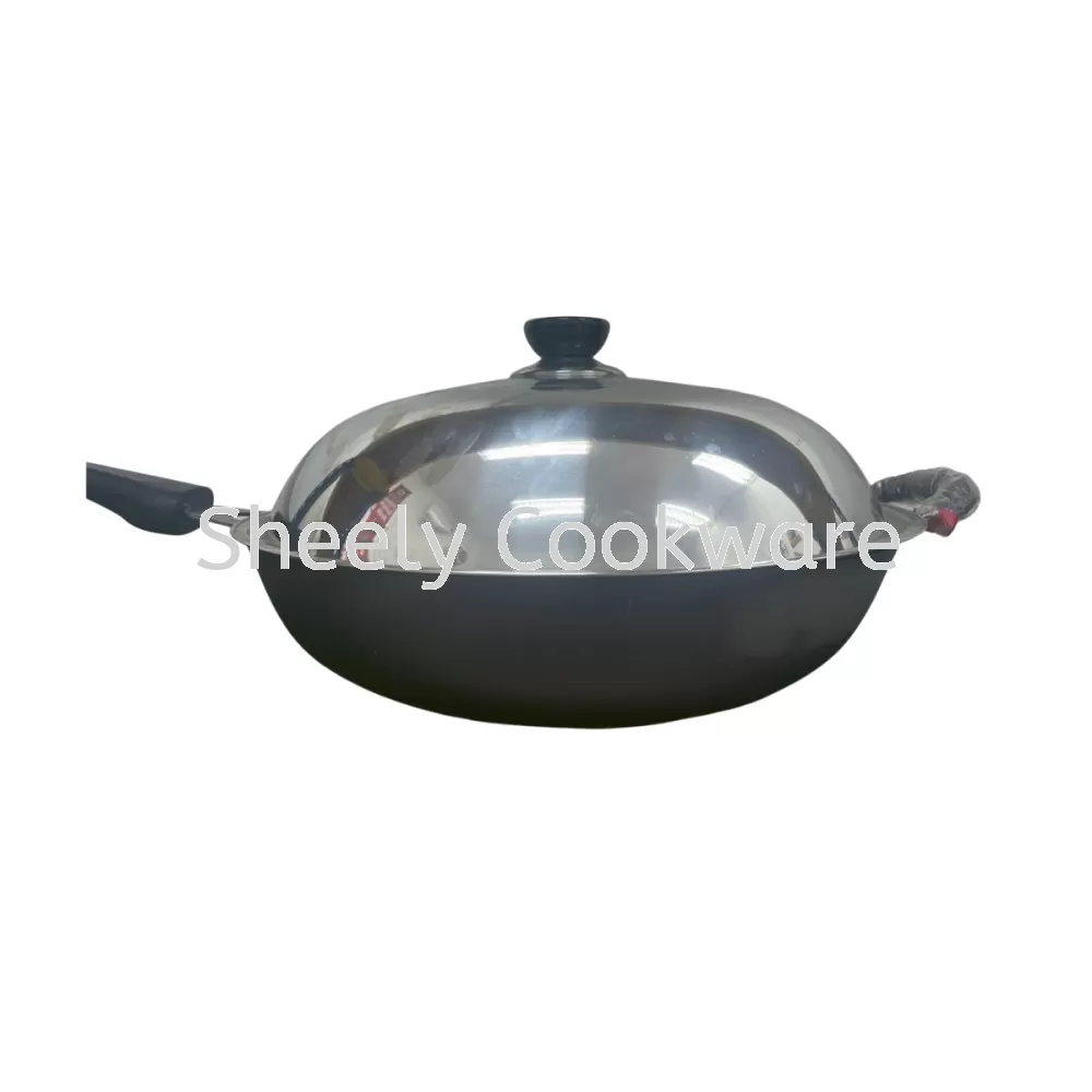 Stainless Steel Wok Lid Cover (with Glass Lid Window)