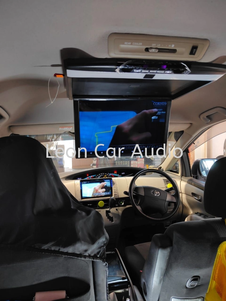 Leon Toyota estima acr50 17.3" android TV Netflix YouTube wifi usb hdmi mp5 roof led monitor