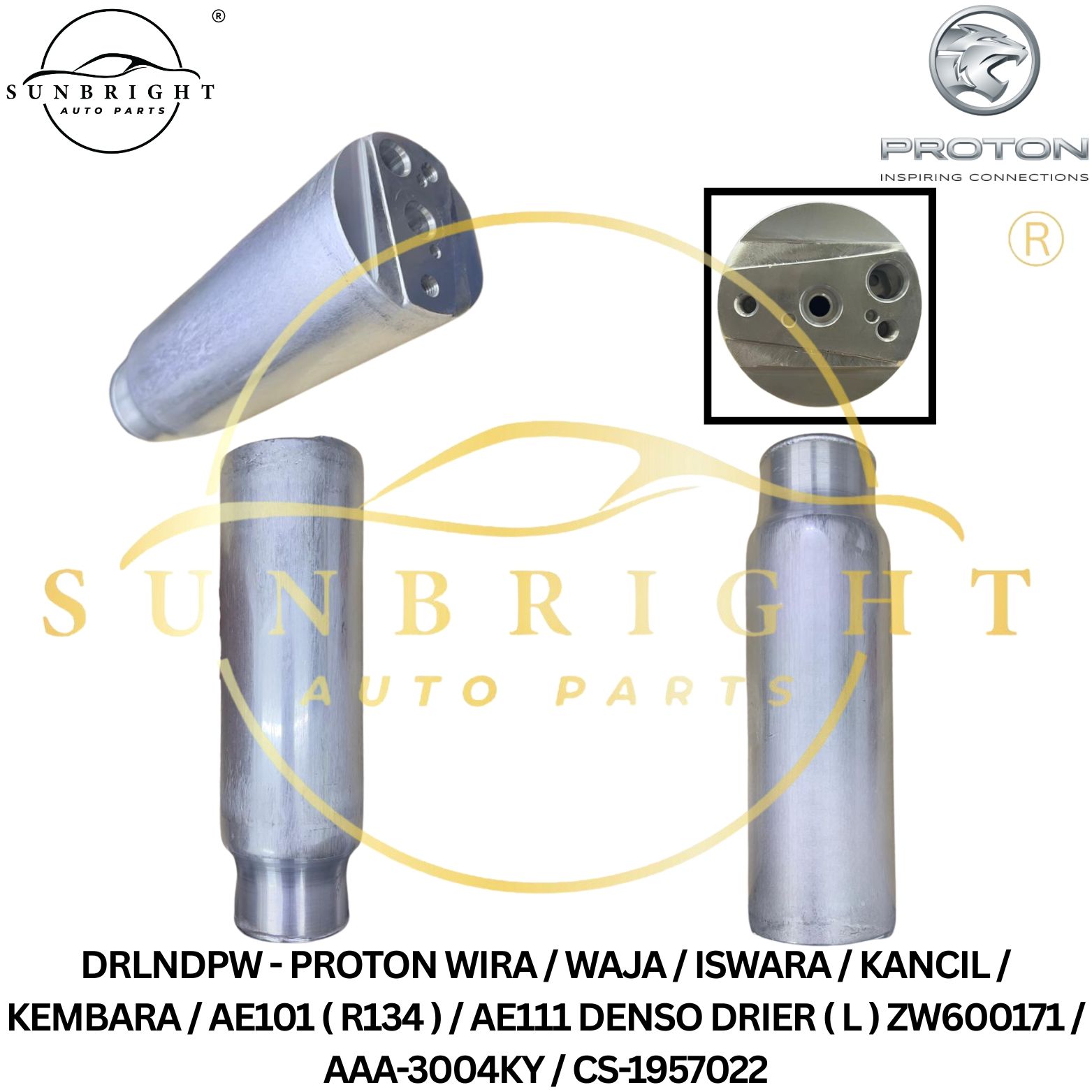 DRLNDPW - PROTON WIRA / WAJA / ISWARA / KANCIL / KEMBARA / AE101 ( R134 ) / AE111 DENSO DRIER ( L ) ZW600171 / AAA-3004KY / CS-1957022
