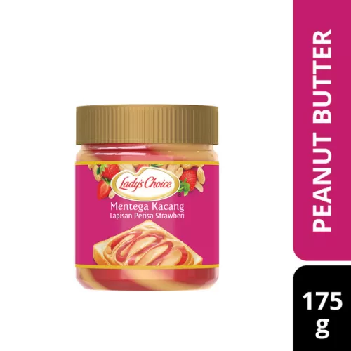 LADY'S CHOICE STRAWBERRY STRIPE PEANUT BUTTER (12 X 175G)