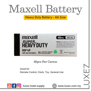 Maxell Super Heavy Duty AA (40pcs/40 biji Per Box)