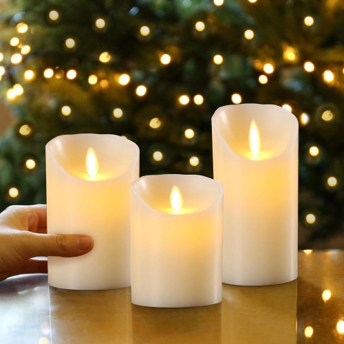 3inch LED Wax Pillar Candle (CDL-LED-3W)