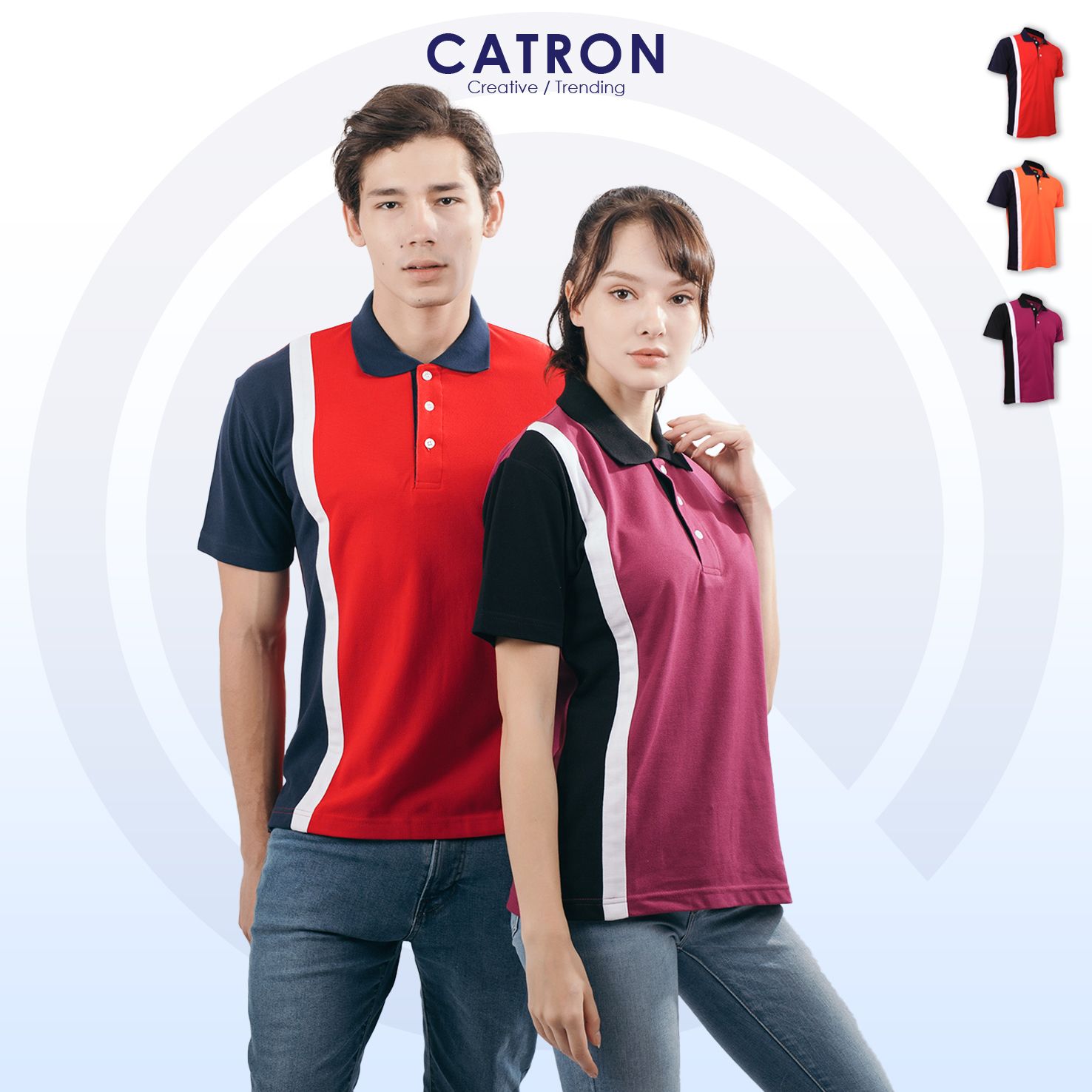 EM 2020 Short Sleeve Collar T-shirt With Side Color Block (200gsm)