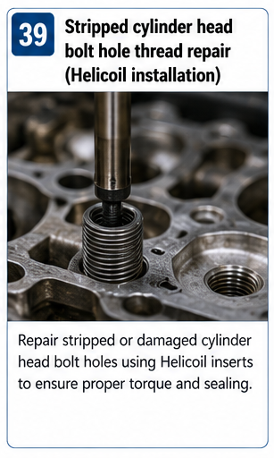 Stripped Cylinder Head Bolt Hole Thread Repair