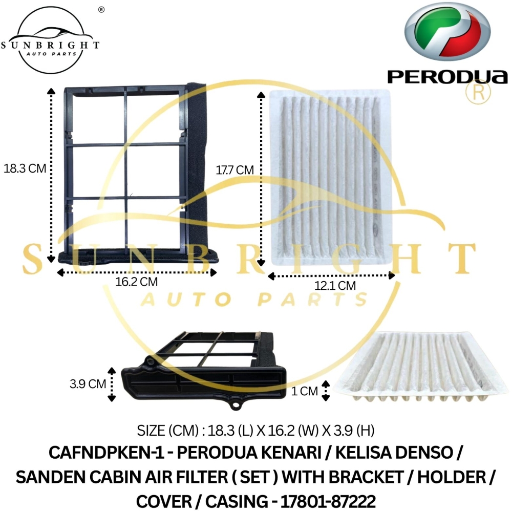 CAFNDPKEN-1 - PERODUA KENARI / KELISA DENSO CABIN AIR FILTER ( SET ) C/W BRACKET - 17801-87222
