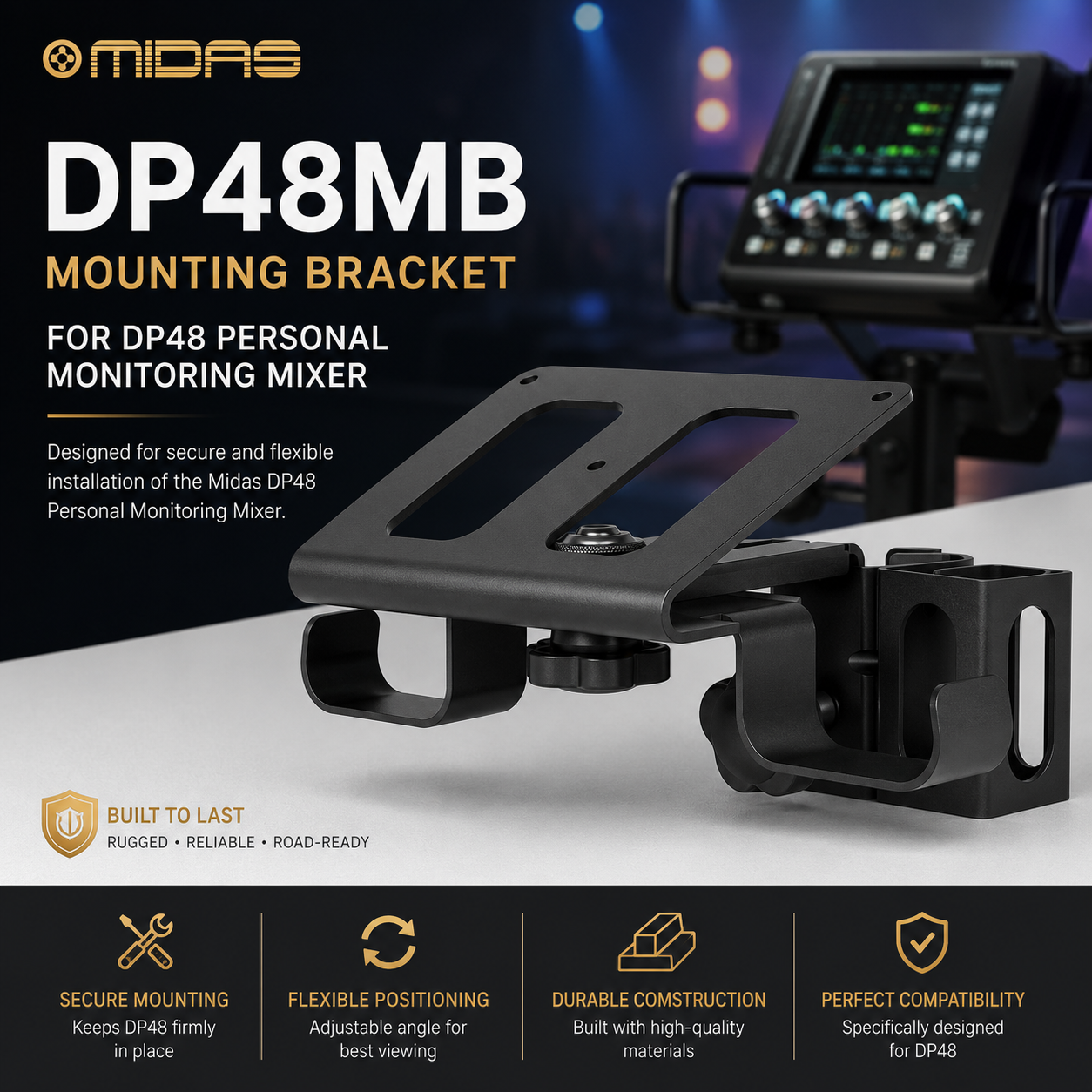 Midas DP48MB – Mounting Bracket for DP48 Personal Monitoring Mixer