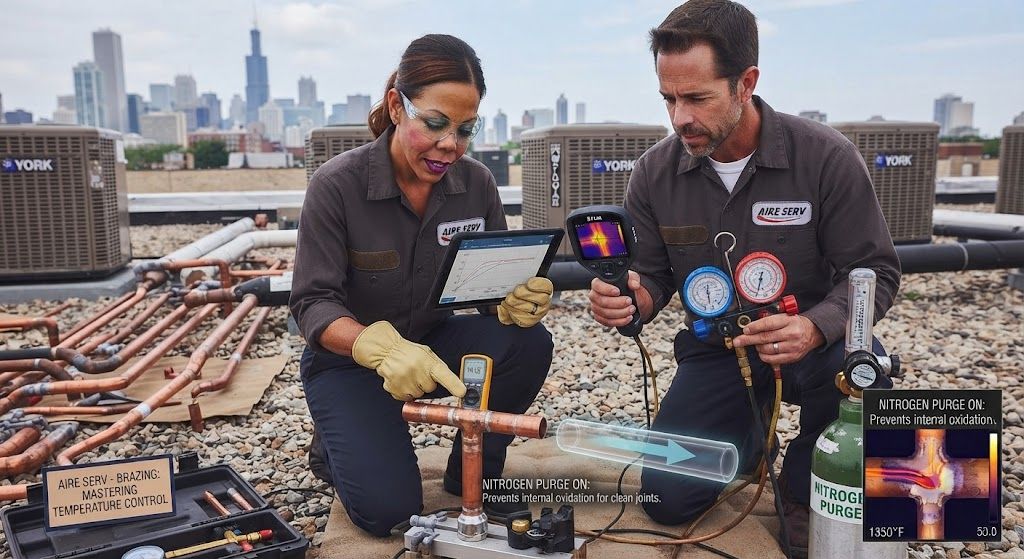 brazing temperature control nitrogen purging HVAC
