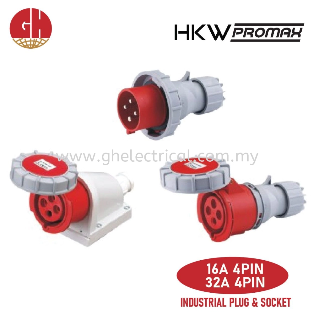 HKW PRO MAX 16A 32A 4PIN Industrial Plug & Socket ( IP 67 ) Kuala ...