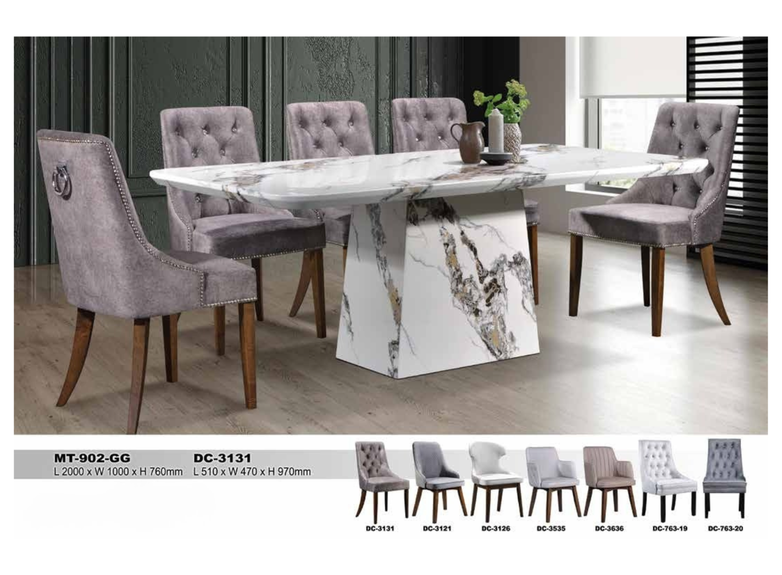DINING SET (PLZ MT-902-GG)