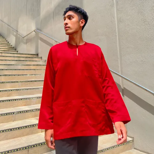 Baju Melayu Teluk Belanga Baju Sahaja (TB) Red