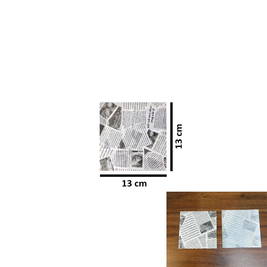 (13x13cm) WHITE Food Wrapping Parchment Grease Paper / Test Liner Food Wrapper Paper