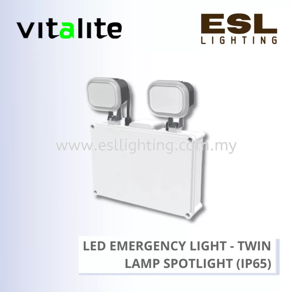 VITALITE LED EMERGENCY LIGHT TWIN LAMP SPOTLIGHT (IP65) - VEL 280/TLS