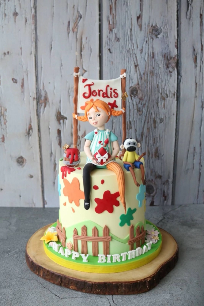 Pippi LongStocking Story Book Girl Cake