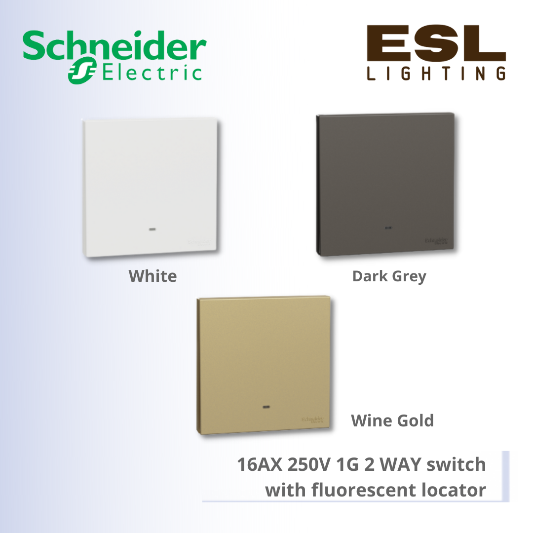 SCHNEIDER AvatarOn C 16AX 250V 1 Gang 2 Way switch with fluorescent locator - E8731L2F_WE_G11 E8731L2F_WG_G11 E8731L2F_DG_G11