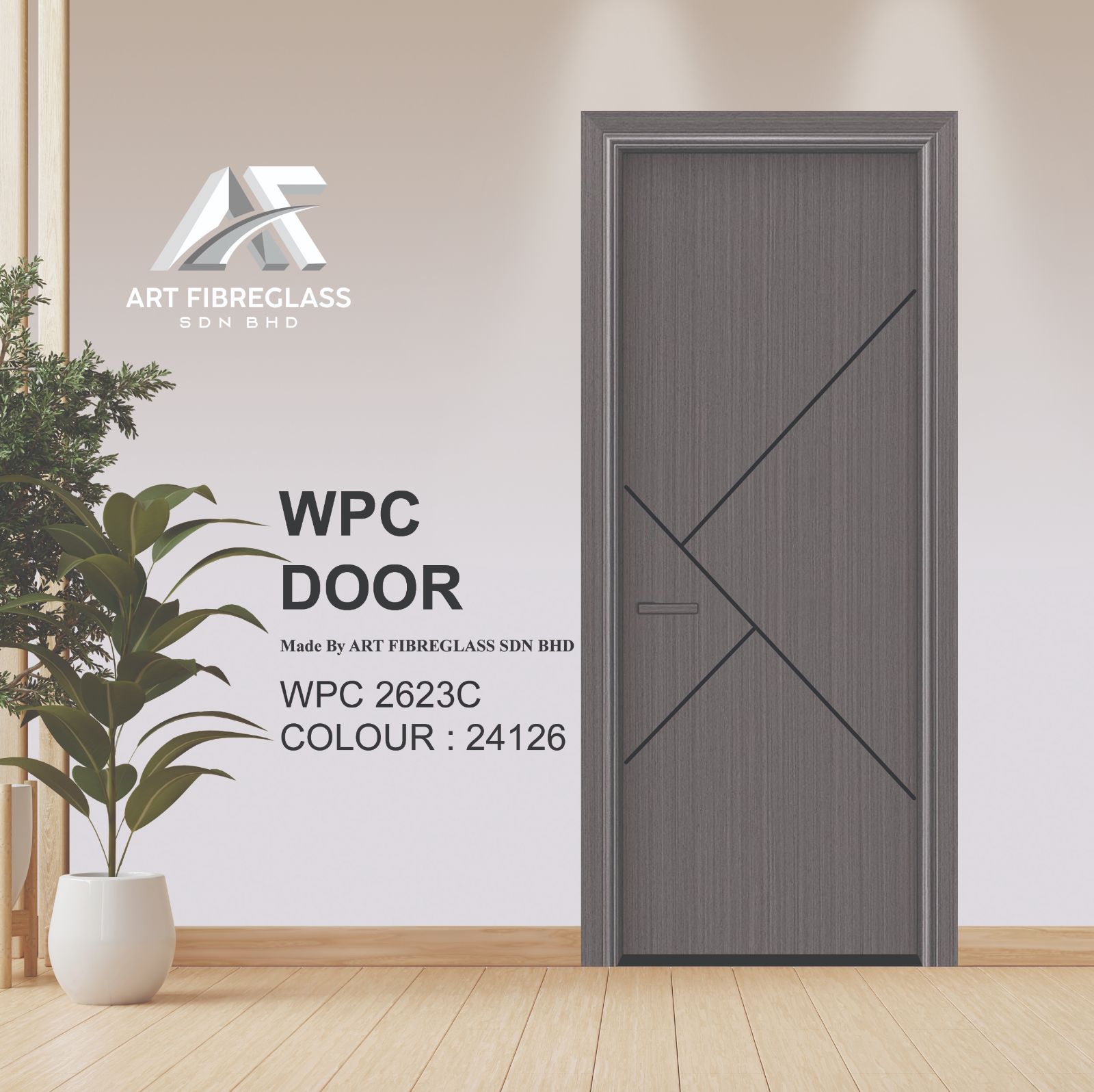 ART FIBRE WPC ALUMINIUM SWING DOOR - Craving Design WPC2623_24126