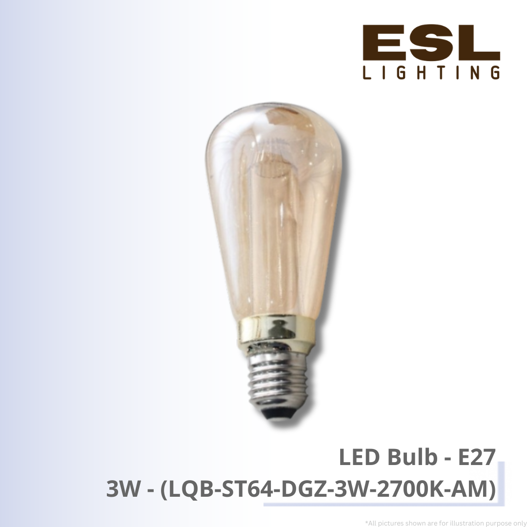 LED Bulb E27 3W - LQB-ST64-DGZ-3W-2700K-AM