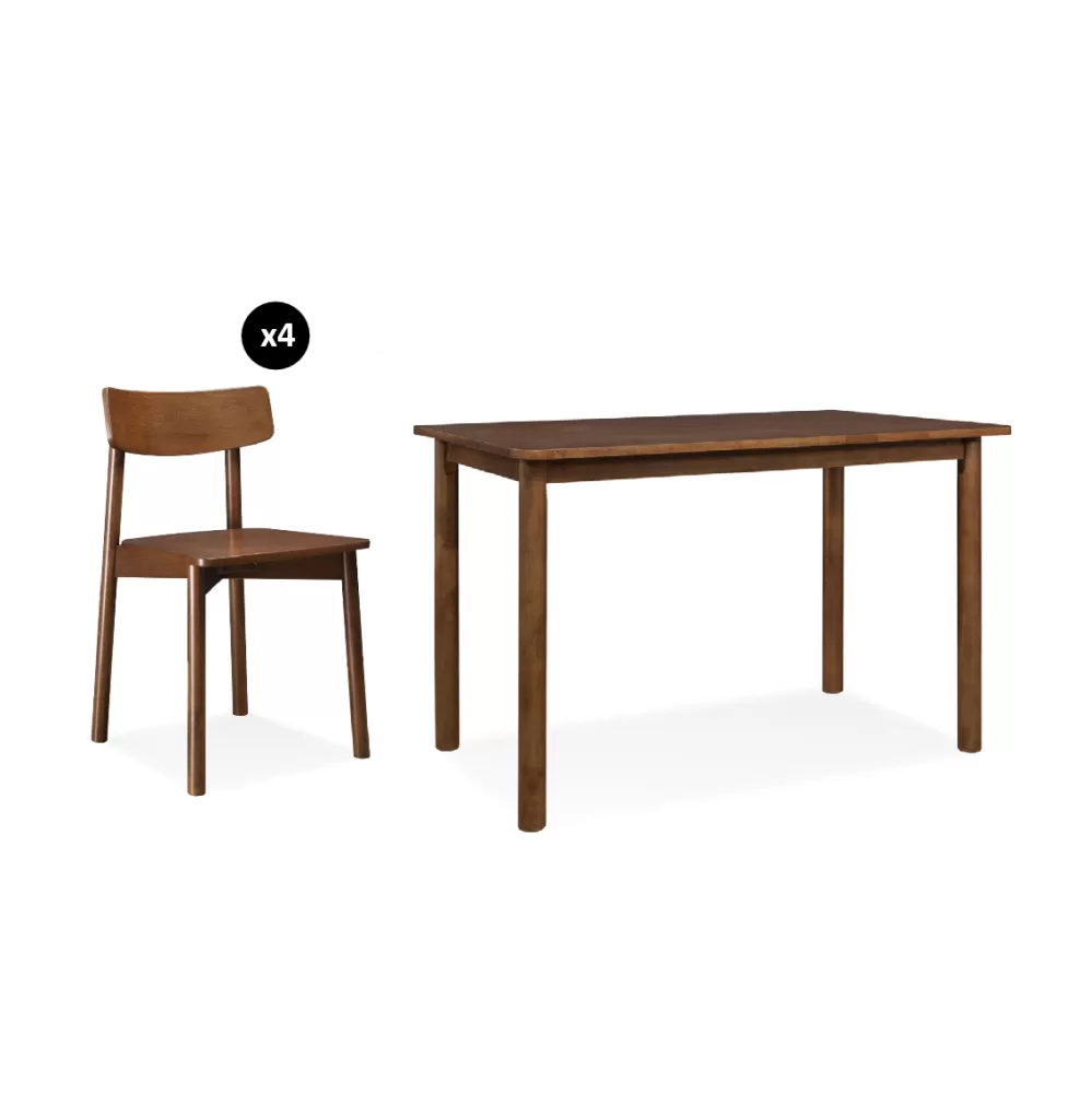 Bakery Dining Set (120cm L Table + 4 Amy chairs) [ CLEARANCE SET ]