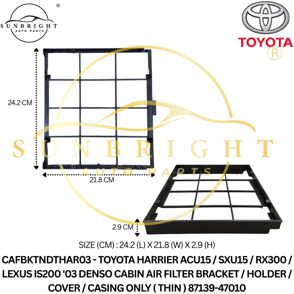 CAFBKTNDTHAR03 - TOYOTA HARRIER ACU15 / SXU15 / RX300 / LEXUS IS200 '03 DENSO CABIN AIR FILTER BRACKET / HOLDER / COVER / CASING ONLY ( THIN ) 87139-47010