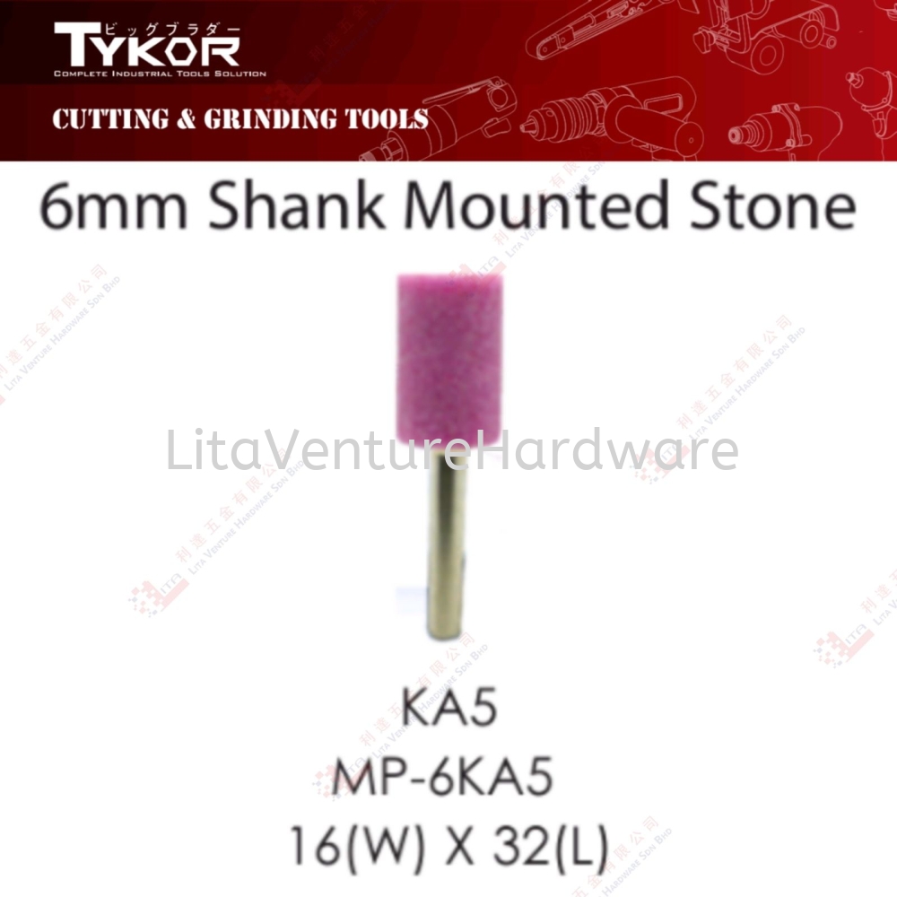 TYKOR BRAND 6MM SHANK MOUNTED STONE - KA5 MP6KS5 16WX32L