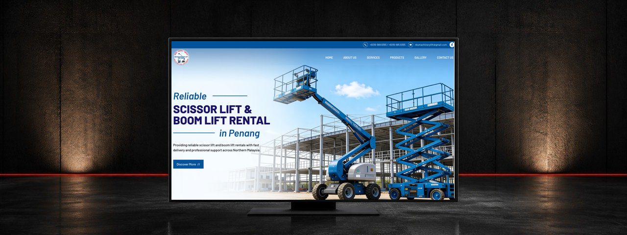 NKS Machinery Lift Access Equipment Rental Website Design Case Study in Penang