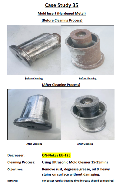 Ultrasonic Cleaning Case Studay 35 - Ultrasonic Mold Cleaning 15-25 Mins