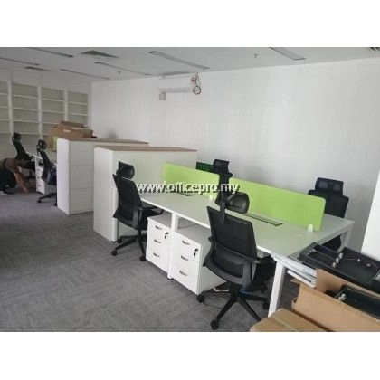 Office Furniture CIMB HUB Office Workstation Table Cluster Of 4 Seater | Office Cubicle | Office IP-W14