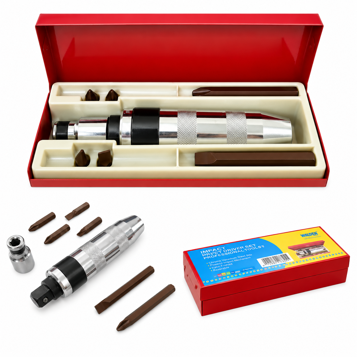 NIETZ Heavy Duty Manual Impact Driver Set with Metal Case | MPT-IDS-NI9