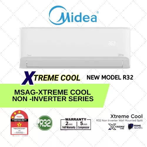 MIDEA XTREME COOL 1.0HP-2.5HP R32 NON INVERTER AIR COND MSAG-SERIES