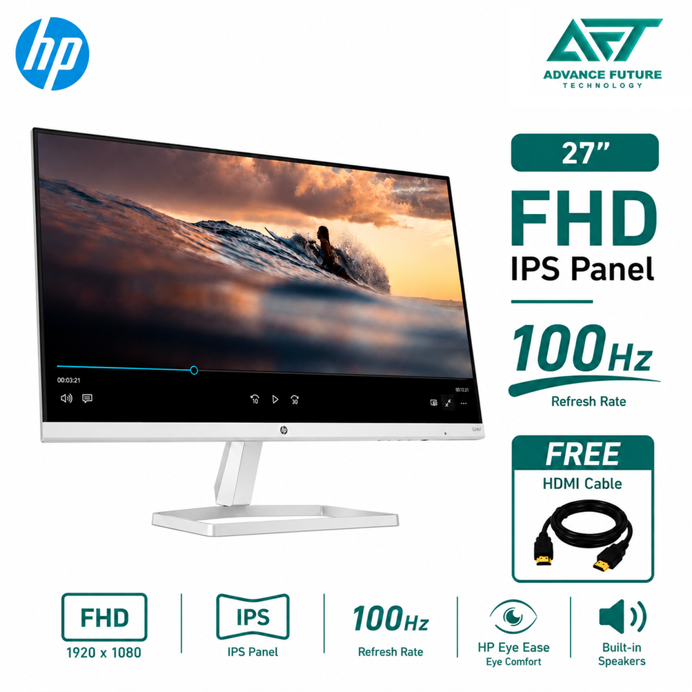 HP Series 5 527sa 27'' FHD IPS 100Hz Flat Monitor ( Speaker, 2x HDMI, VGA, 3 Years Warranty )