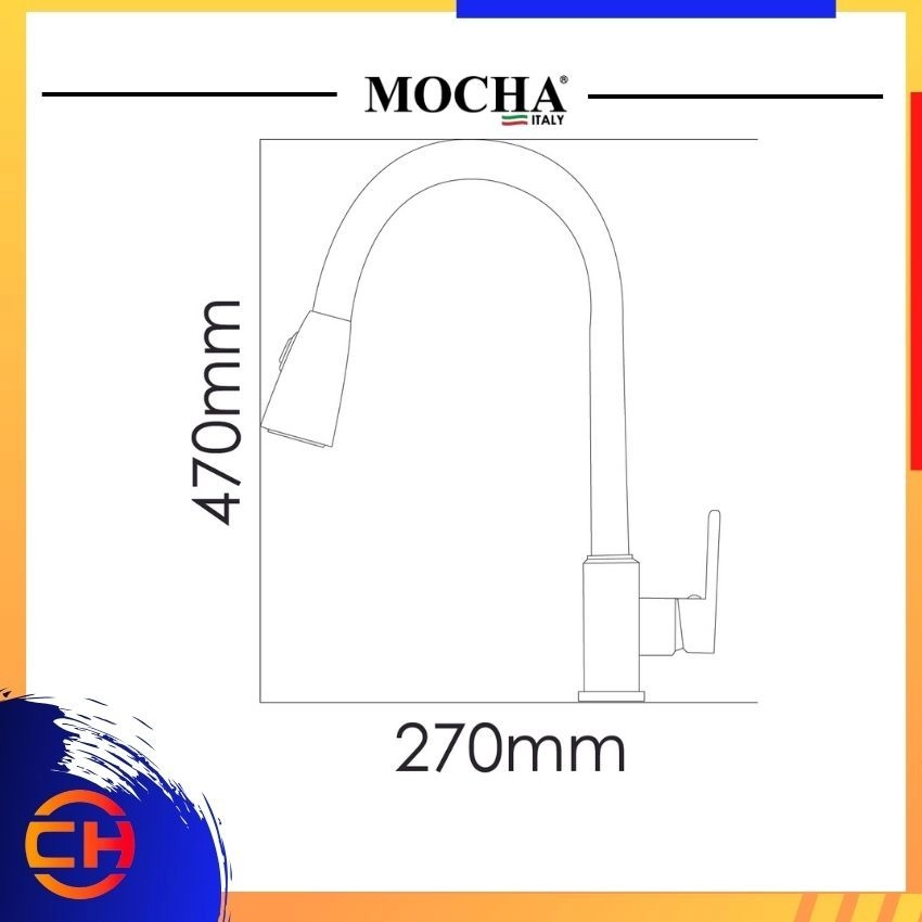 MOCHA  Pull-Out Kitchen Spout Kitchen Mixer Stainless Steel 304 M7810