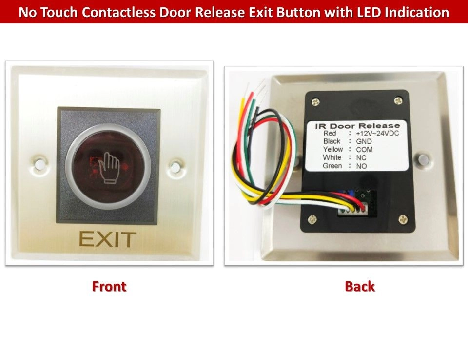 No Touch Button / Infrared Sensor Contactless Door Release Exit Button with LED Indication Door Access Control