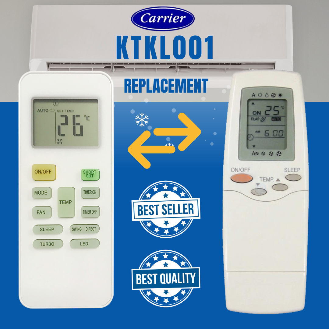 KTKL001 CARRIER Air Cond Aircond Remote Control Replacement For CARRIER RFL-0301E RFL-0601EHL